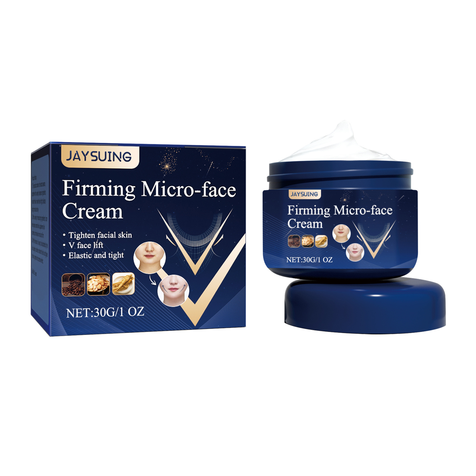 Jaysuing V Face Firming Cream, Contours Tightening, Chin Lifting Facial Skin Relaxation Massage Cream - Image 6