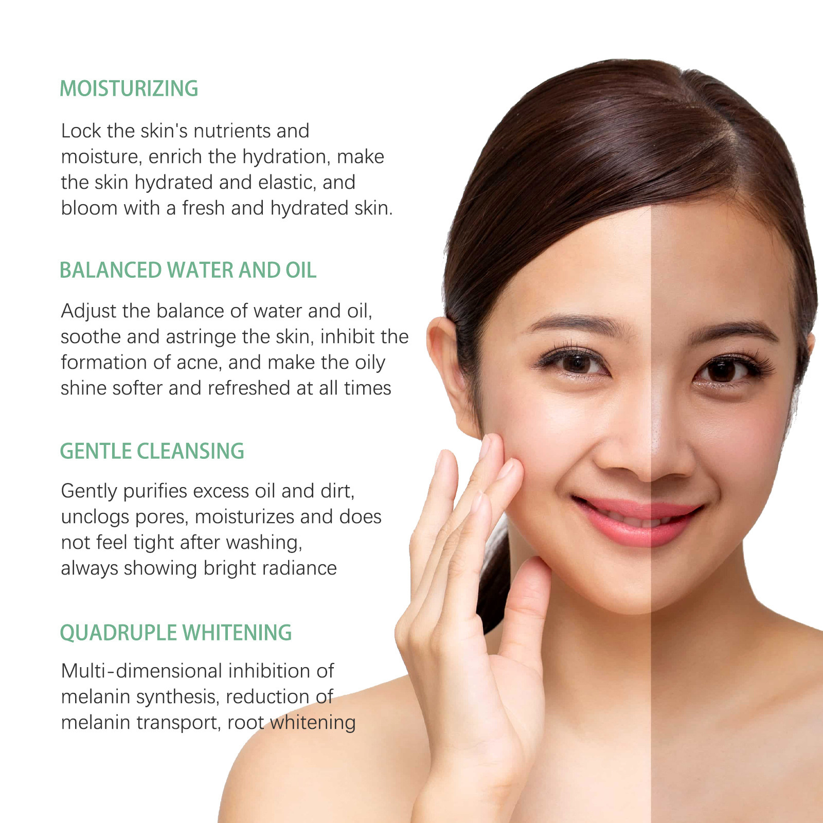 West&Month Brightening And Freckle-removing Facial TreatmentCleansing And Brightening Skin Moisturizing And Non-tightening Cleanser - Image 4