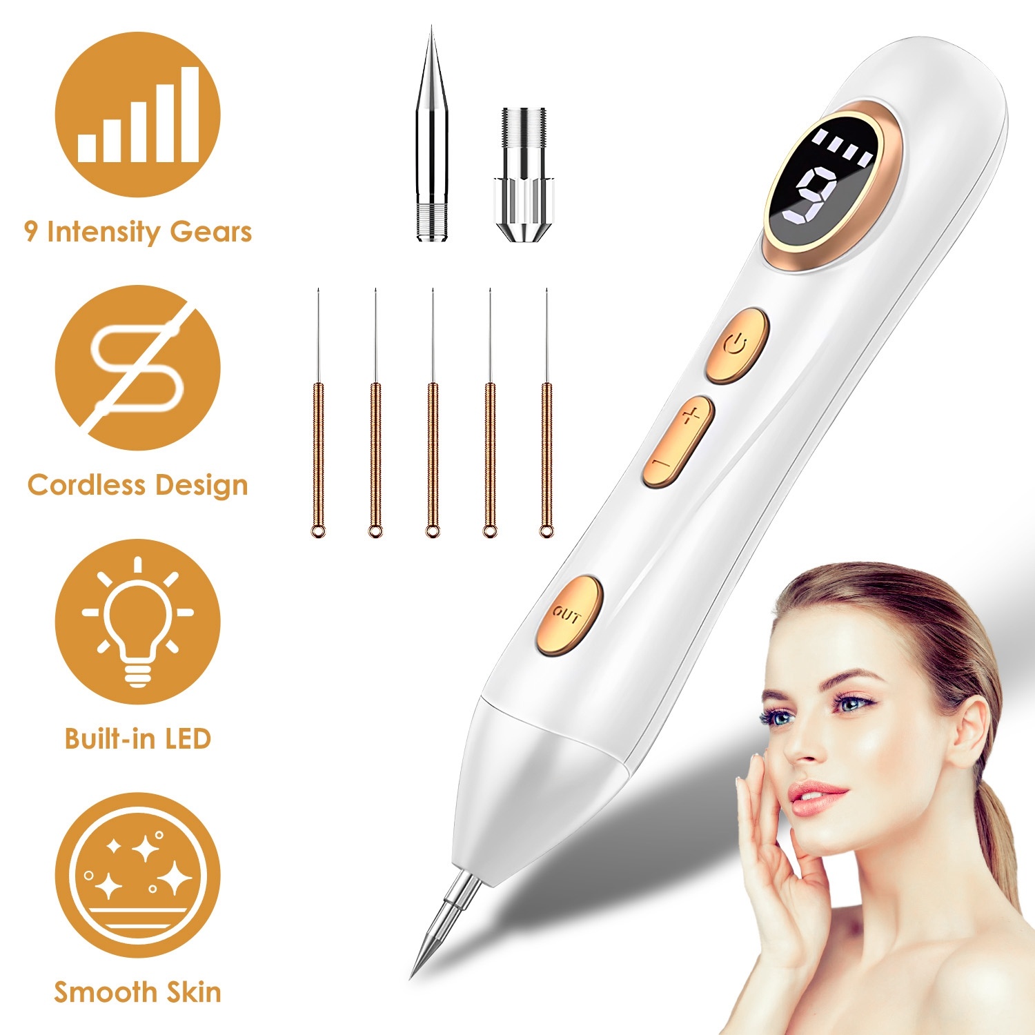 Skin Tag Remover Pen with LED Light -9 Level |Gift For Girl Women
