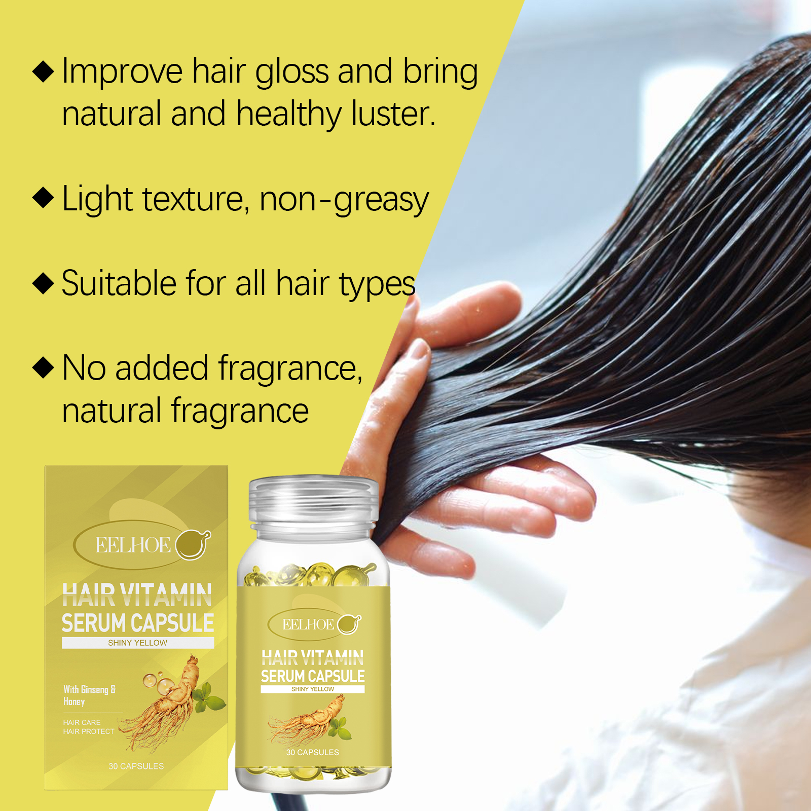 Hair Oil Capsules For Scalp Care, Improve Dry And Frizzy Hair, Gentle And Moisturizing - Image 3