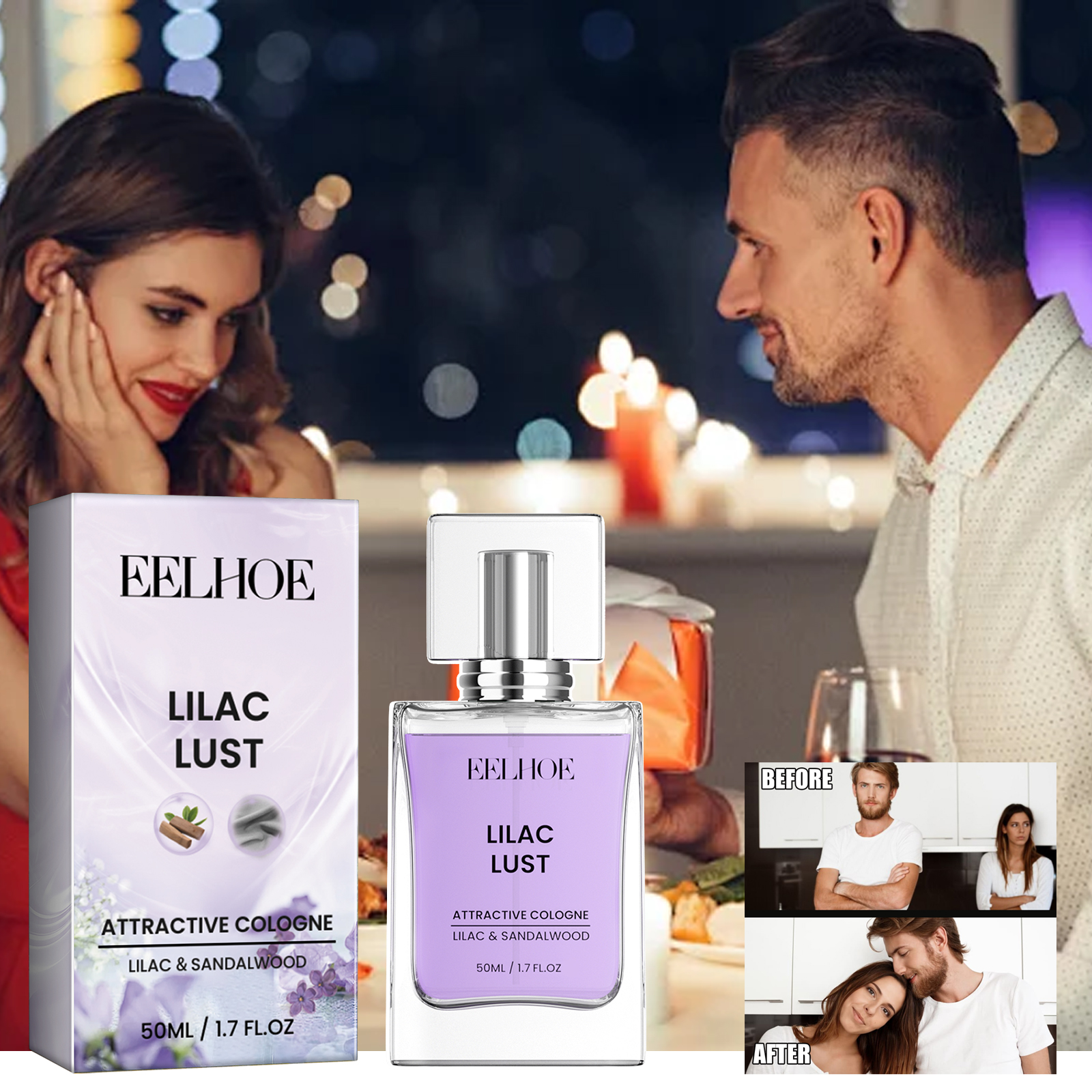 Lovers' Date Natural &Fresh Long-Lasting Unisex Perfume 2Pcs